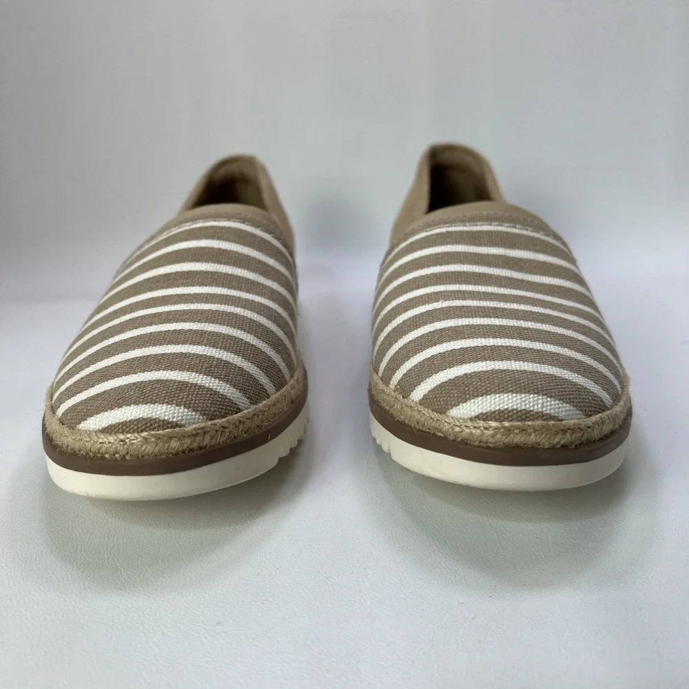 Clarks Womens‎ Serena Paige 9.5 Suede Stripped Canvas Slip On Espadrilles Ortho